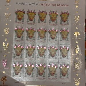 Lunar New Year Dragon Stamps # 20 total in book